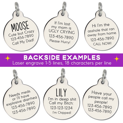 "Mom's Favorite Asshole" Funny Dog Tag Personalized Small Cat or Large Pet Tag